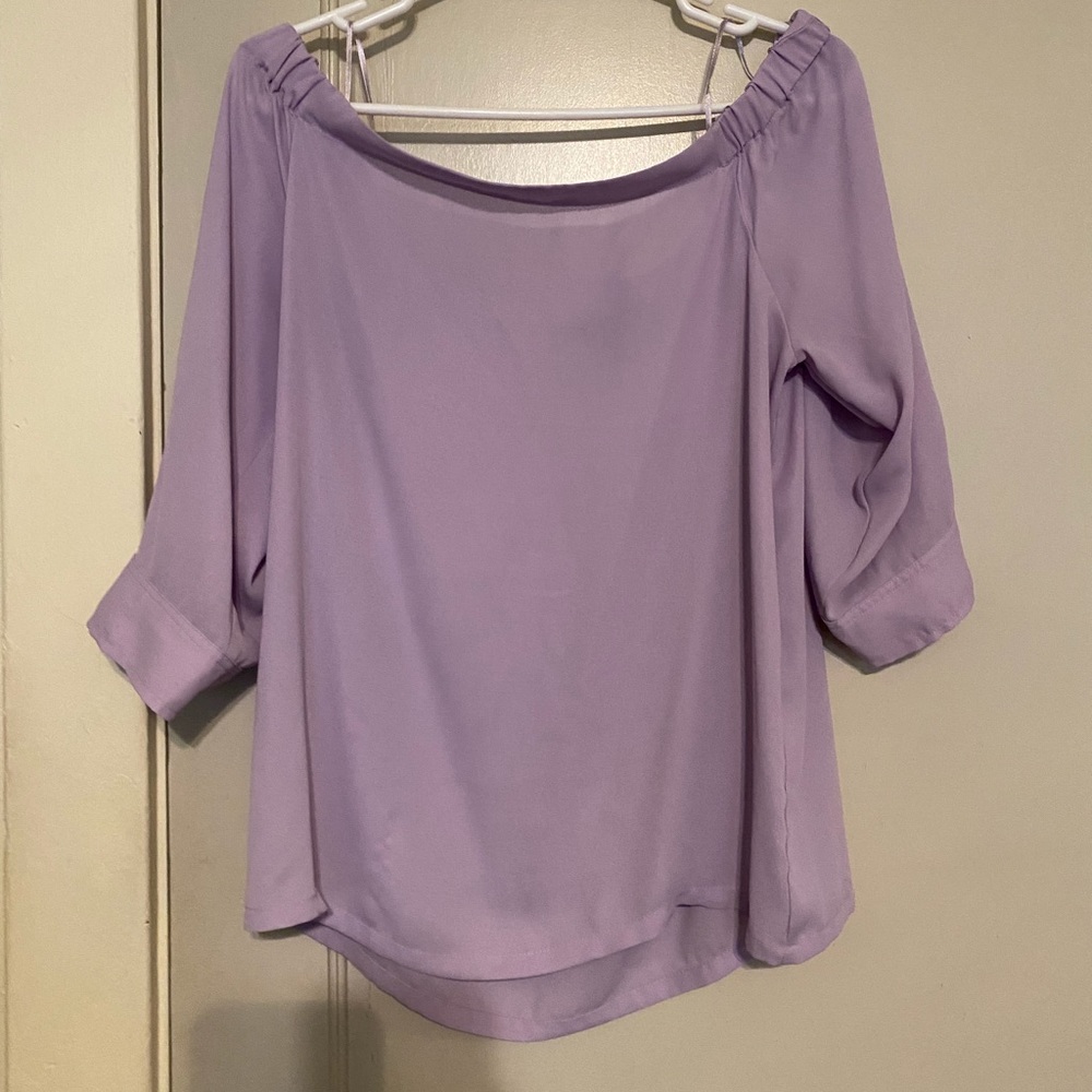 Purple banana republic off the shoulder blouse